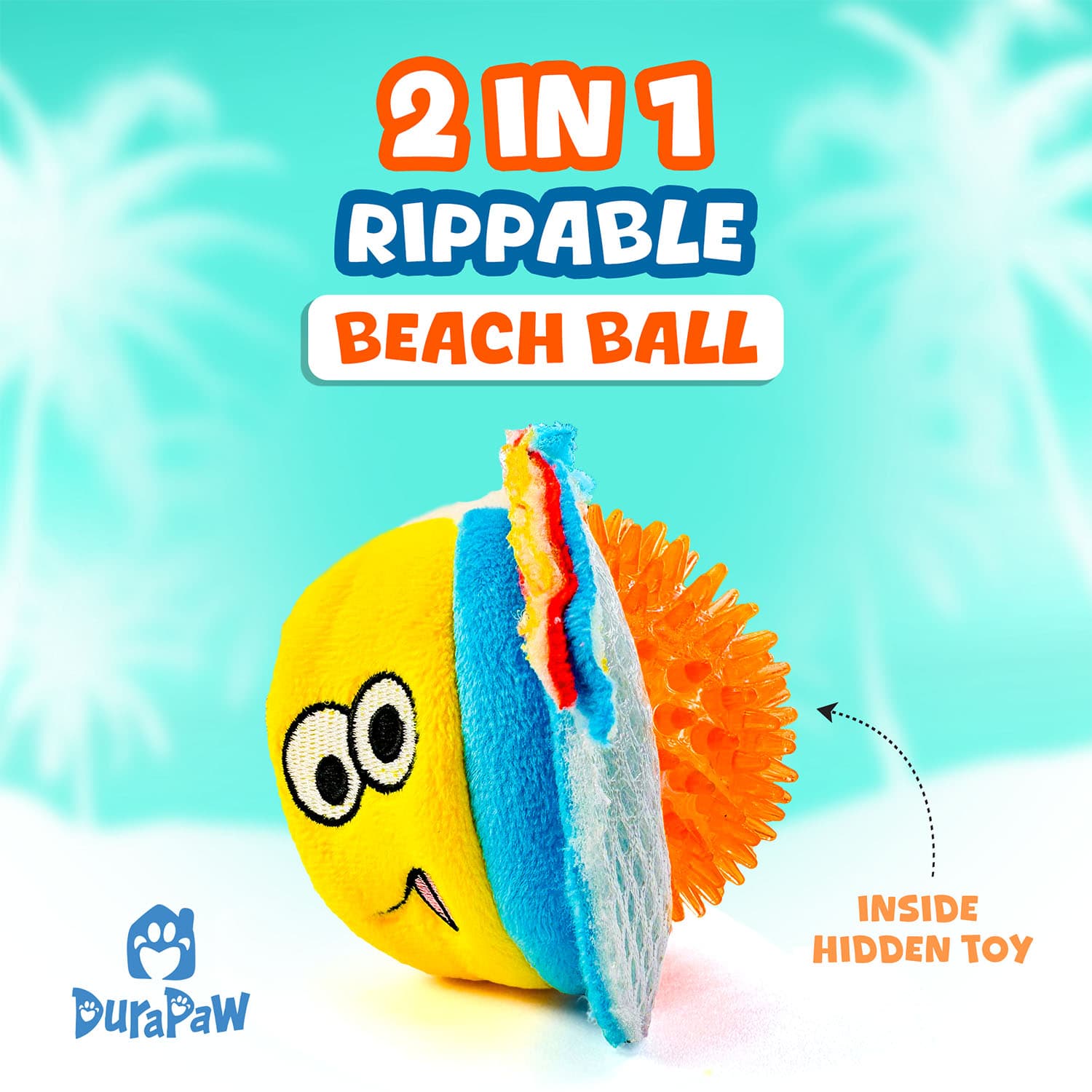 2 in 1 Beach Ball Surprise Dog Toy