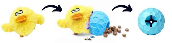Durable Duck 2 in 1 Rip Reveal Tear Dog Toy Within Toy