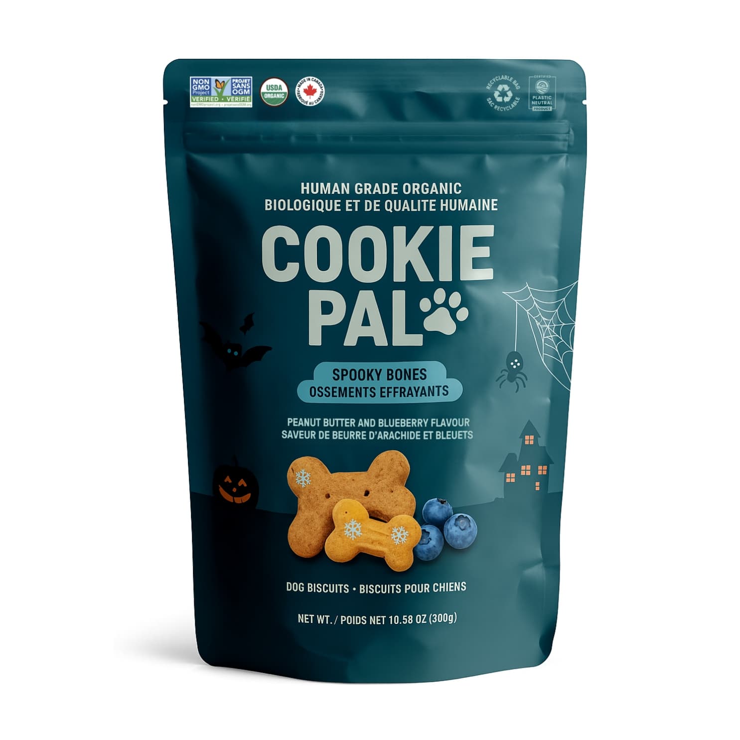 Cookie Pal Halloween Spooky Bones Dog Treats Canada on White Background