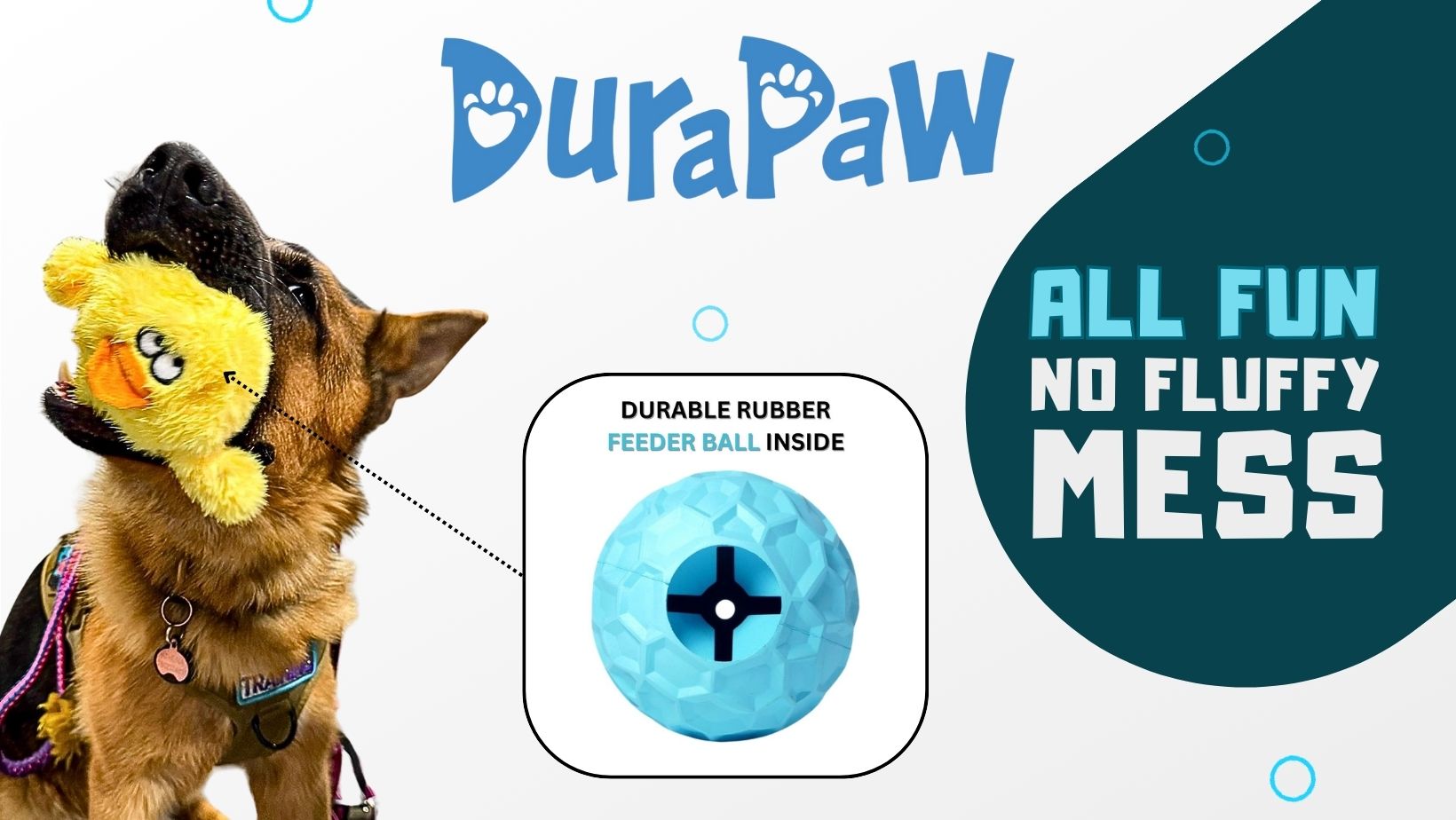 DuraPaw 2 in 1 Interactive Puzzle Plush Toy With Durable Rubber Feeder Inside