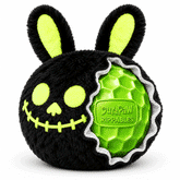 DuraPaw glow in the dark Halloween themed bunny 2-in-1 Rippable graphic showing the durable core Rippables RipShield Tech ball inside.