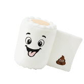 DuraPaw 2 in 1 Rip and Reveal toilet paper with durable orange natural rubber toy hidden inside