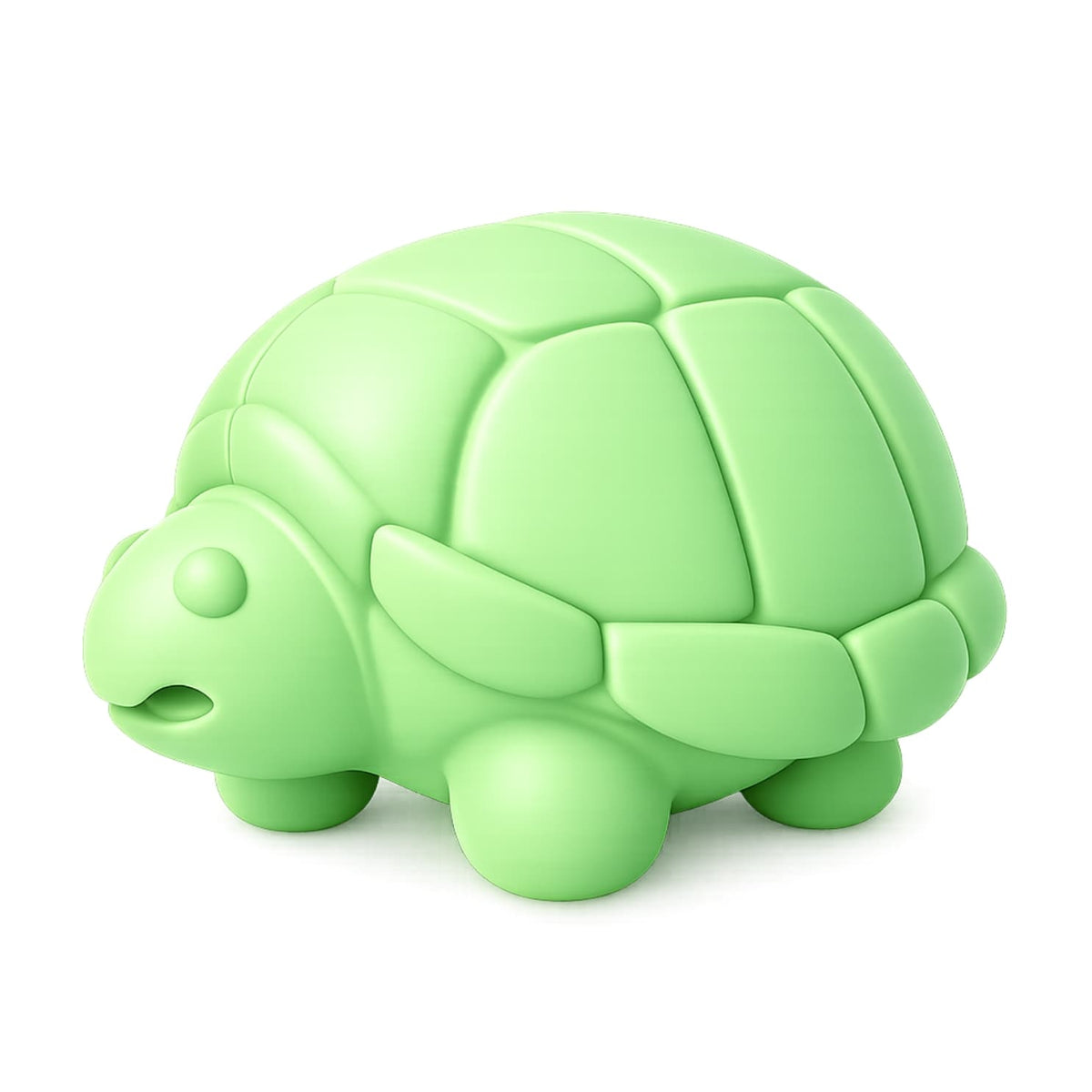 DuraPaw green rubber turtle durable super power chewer squeaky dog toy on white background