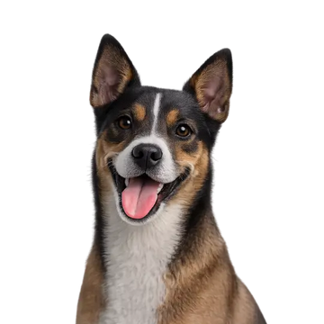 Rat Terrier dog breed with a happy expression on a png background