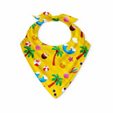 DuraPaw summer beach themed dog pet bandana with tropical-themed design on a white background