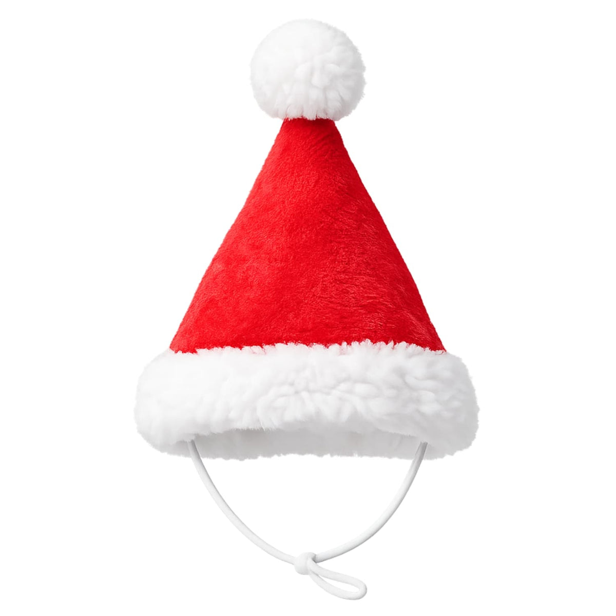 DuraPaw red fluffy wearable pet accessory Christmas hat with adjustable string