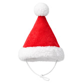 DuraPaw red fluffy wearable pet accessory Christmas hat with adjustable string
