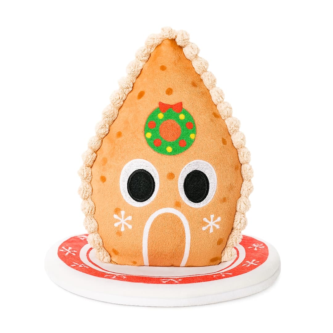 Soft plush Gingerbread house soft squeaky dog pet toy