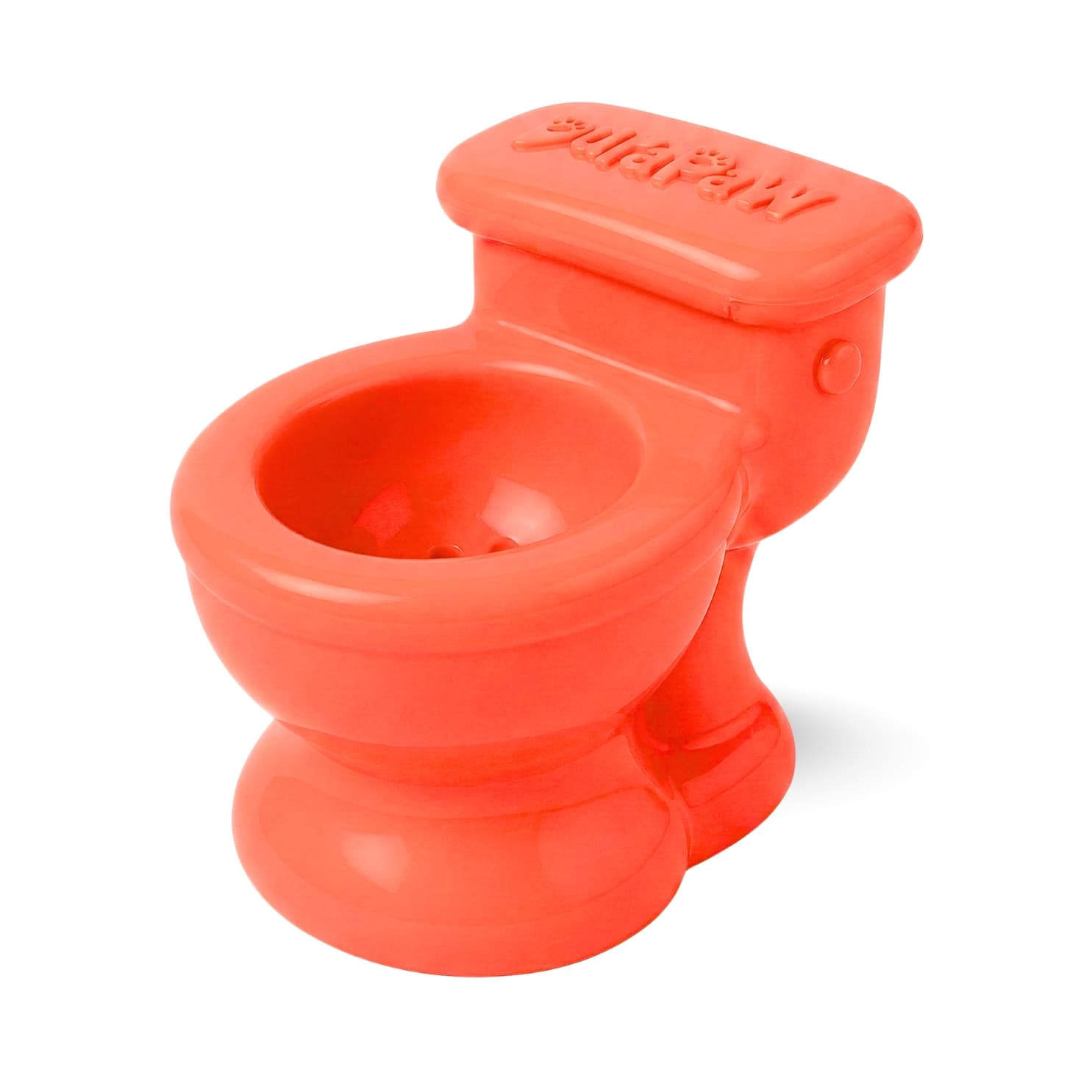 DuraPaw Coral Color Pet Toy Toilet Potty Bowl Slow Feeder Comical Funny Enrichment Dog Toy