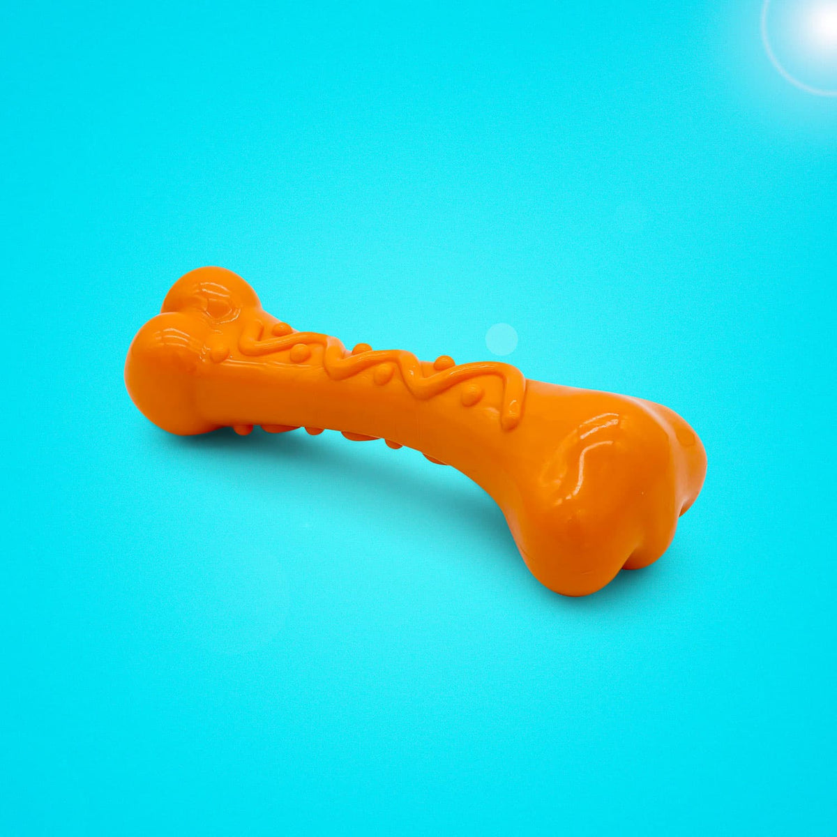 Super Tough Orange Nylon Dog Bone For Aggressive Chewers
