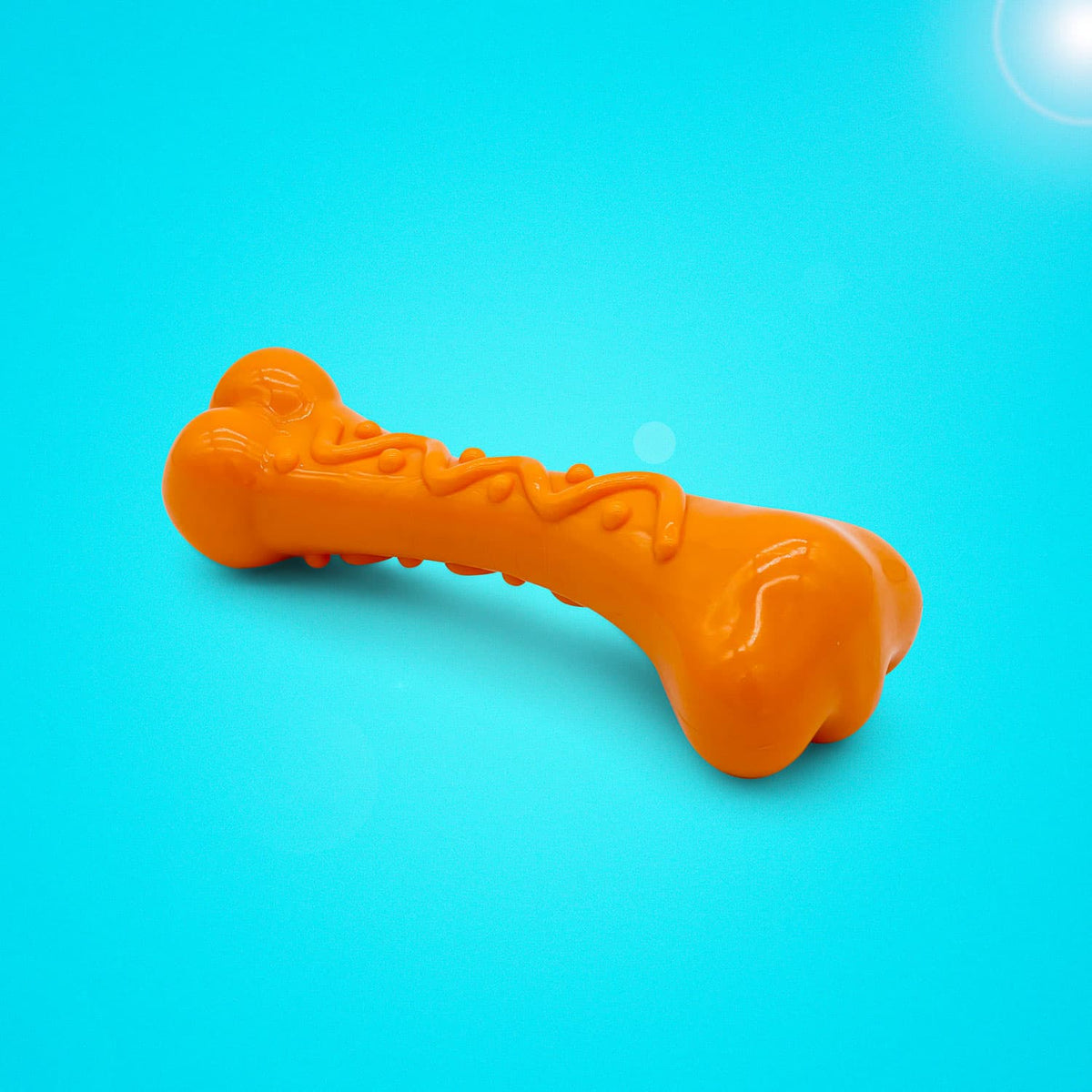 Super Tough Orange Nylon Dog Bone For Aggressive Chewers
