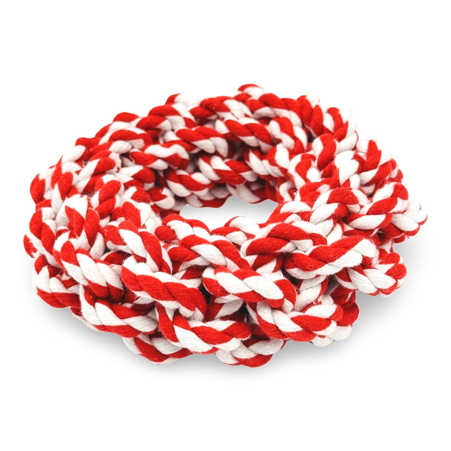 Red Tug Rope Ring Dog Toy for Interactive Play