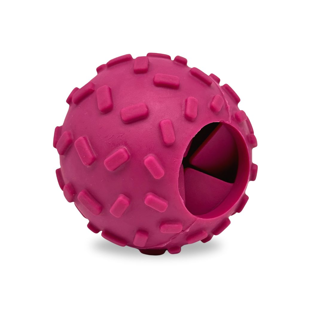 Purple Rubber Dog Treat Dispensing Ball