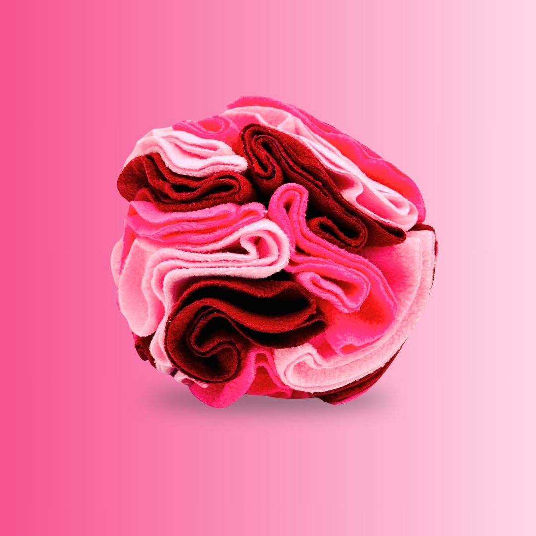 Bright Pink Dog Snuffle Ball Treat Dispenser
