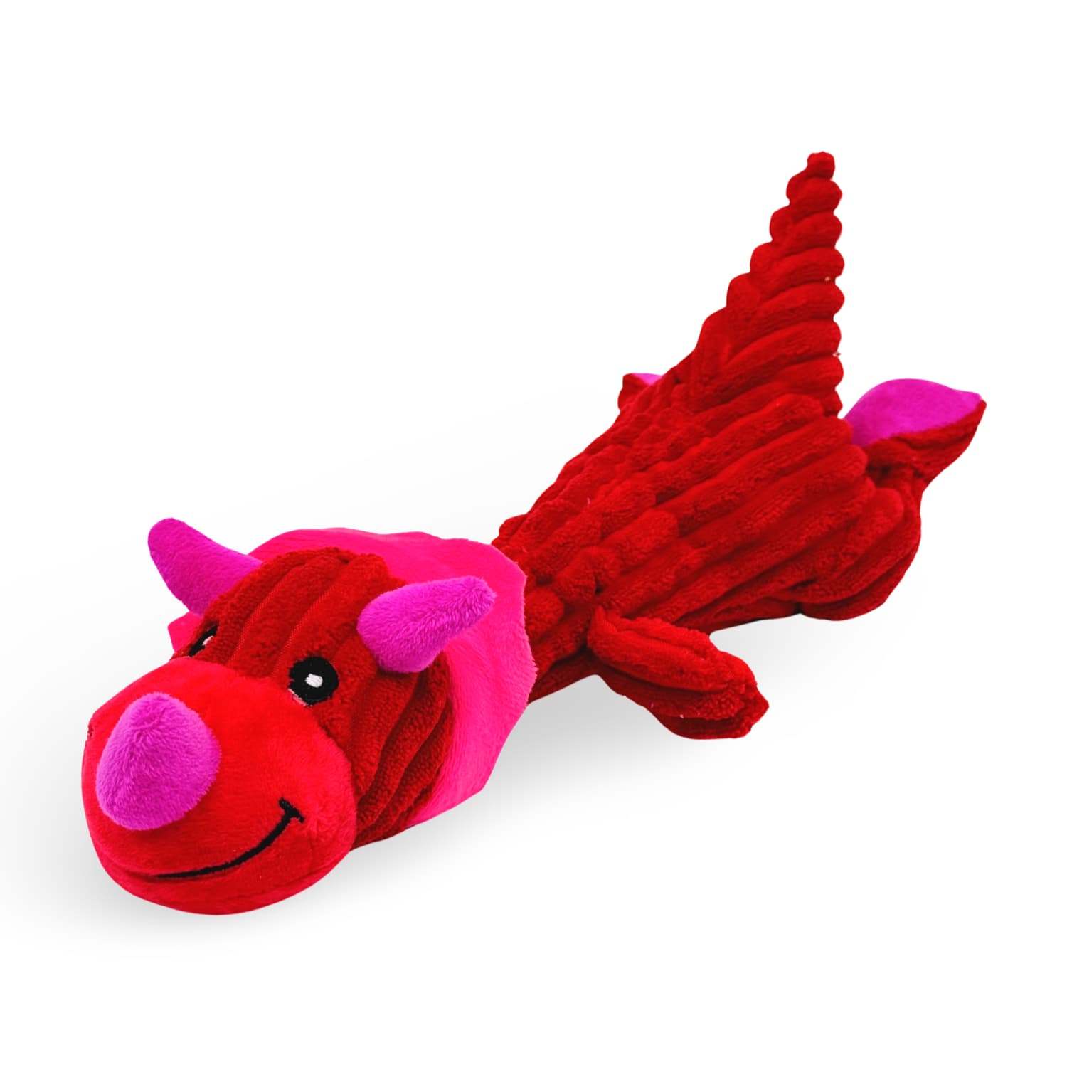 Bright Red Dragon Plush Squeaky Dog Toy