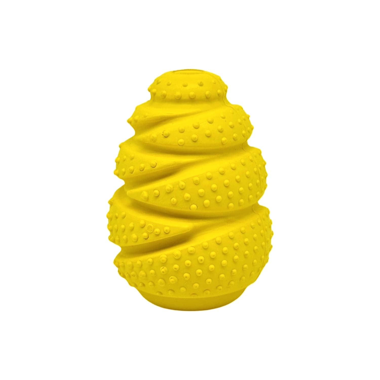 Tiny Small Rubber Cone Dog Toy Feeder Yellow