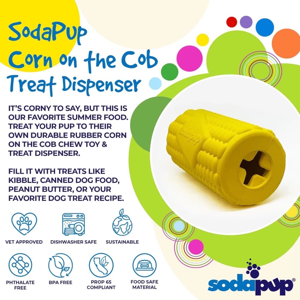 Sodapup Corn Dog Treat Dispenser Toy