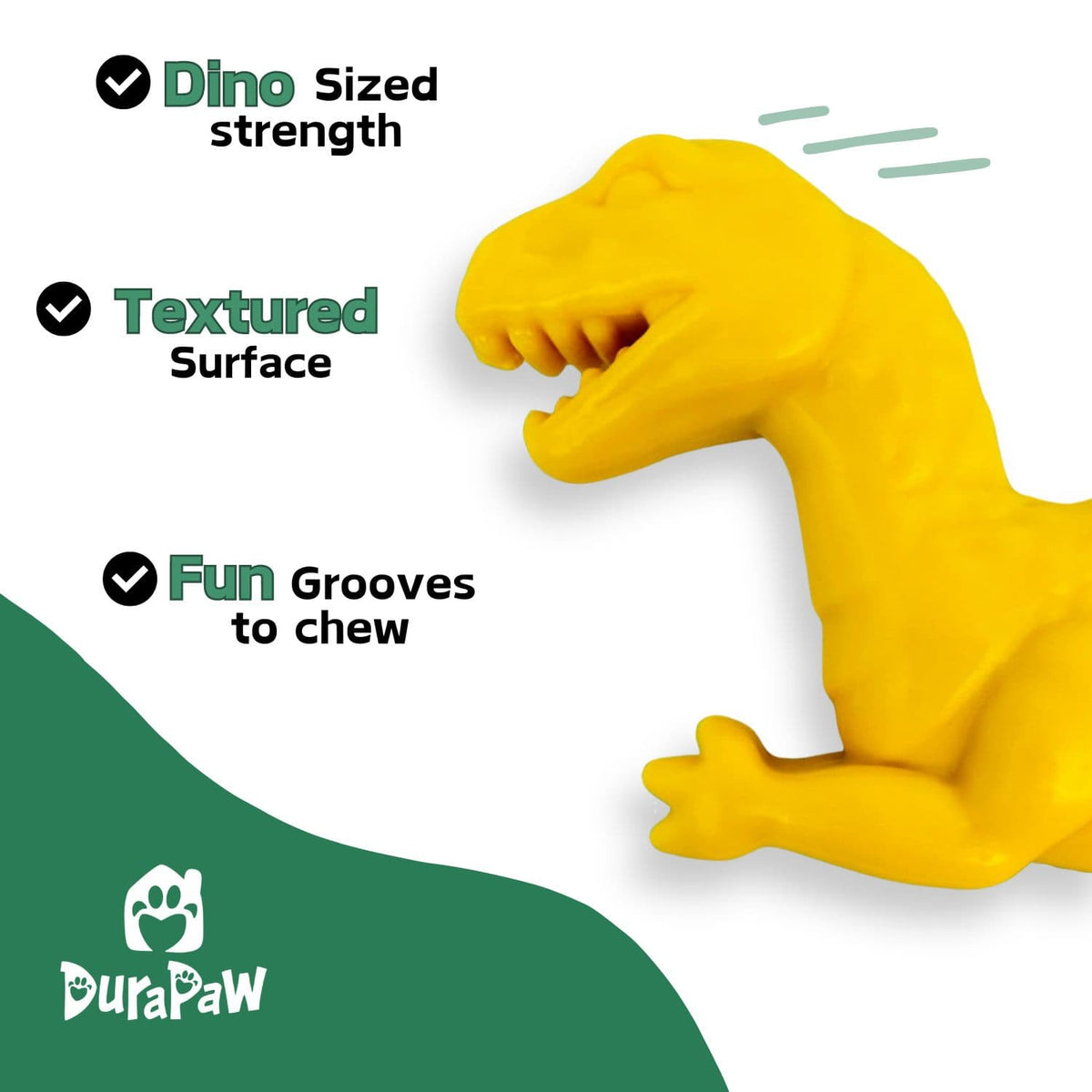 Super Tough Yellow Nylon Tyrannosaurus Rex Dog Chew Toy