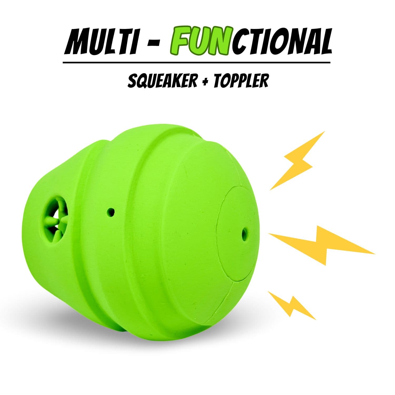 Dog Toppler Enrichment Feeder Toy with Squeaker Noisemaker