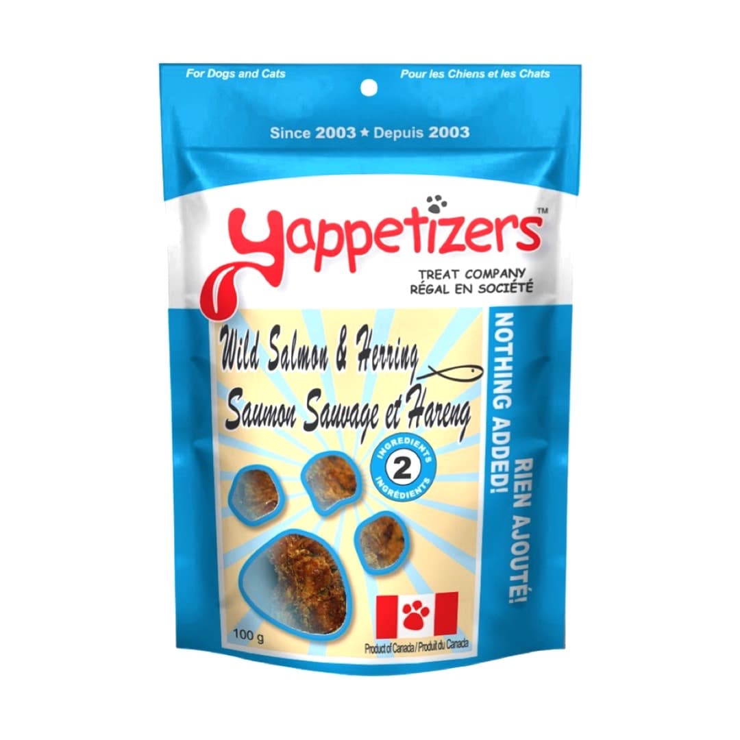 Yappetizers Salmon Herring Canadian Made Dehydrated Dog Treats