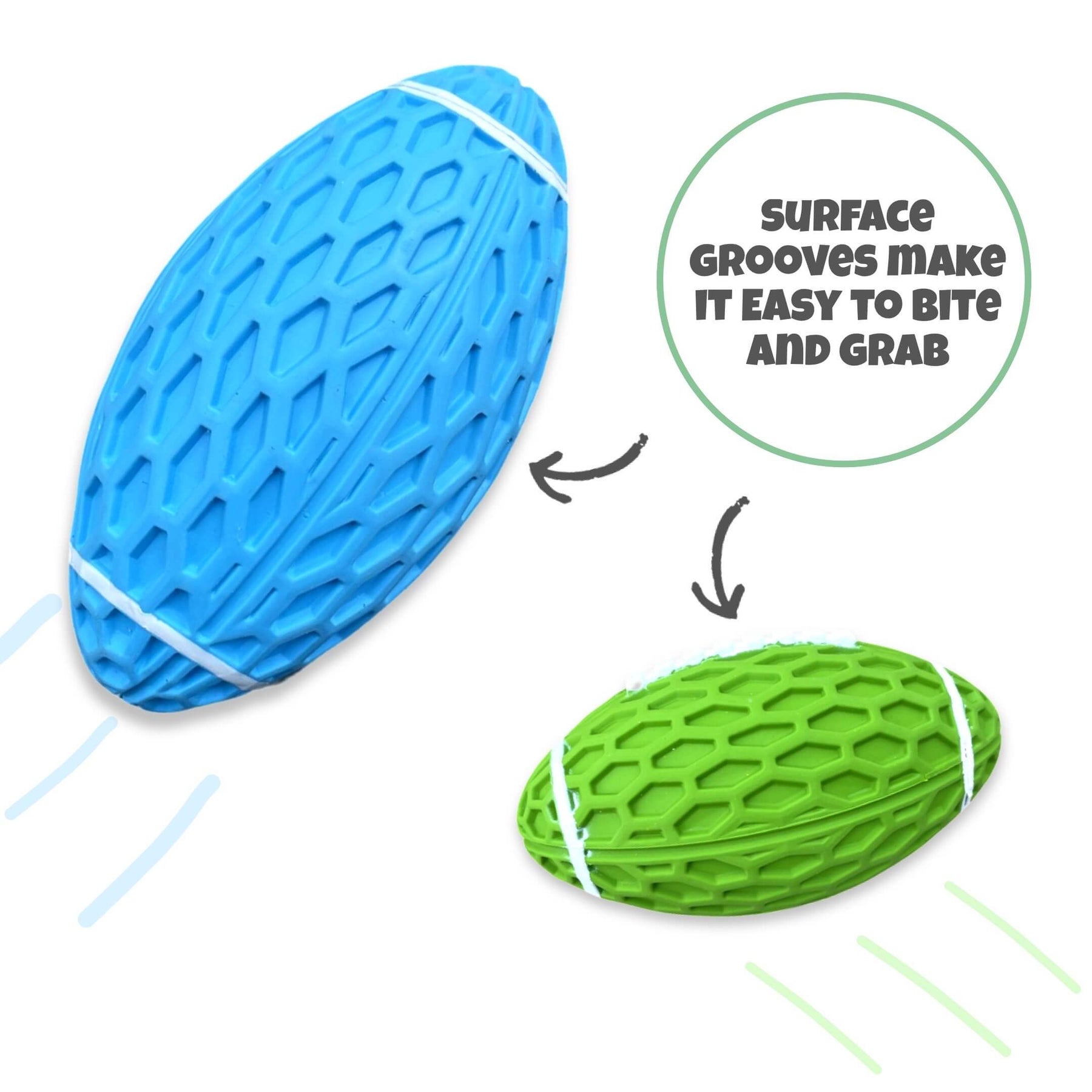 Dog Football Toy Surface Grooves