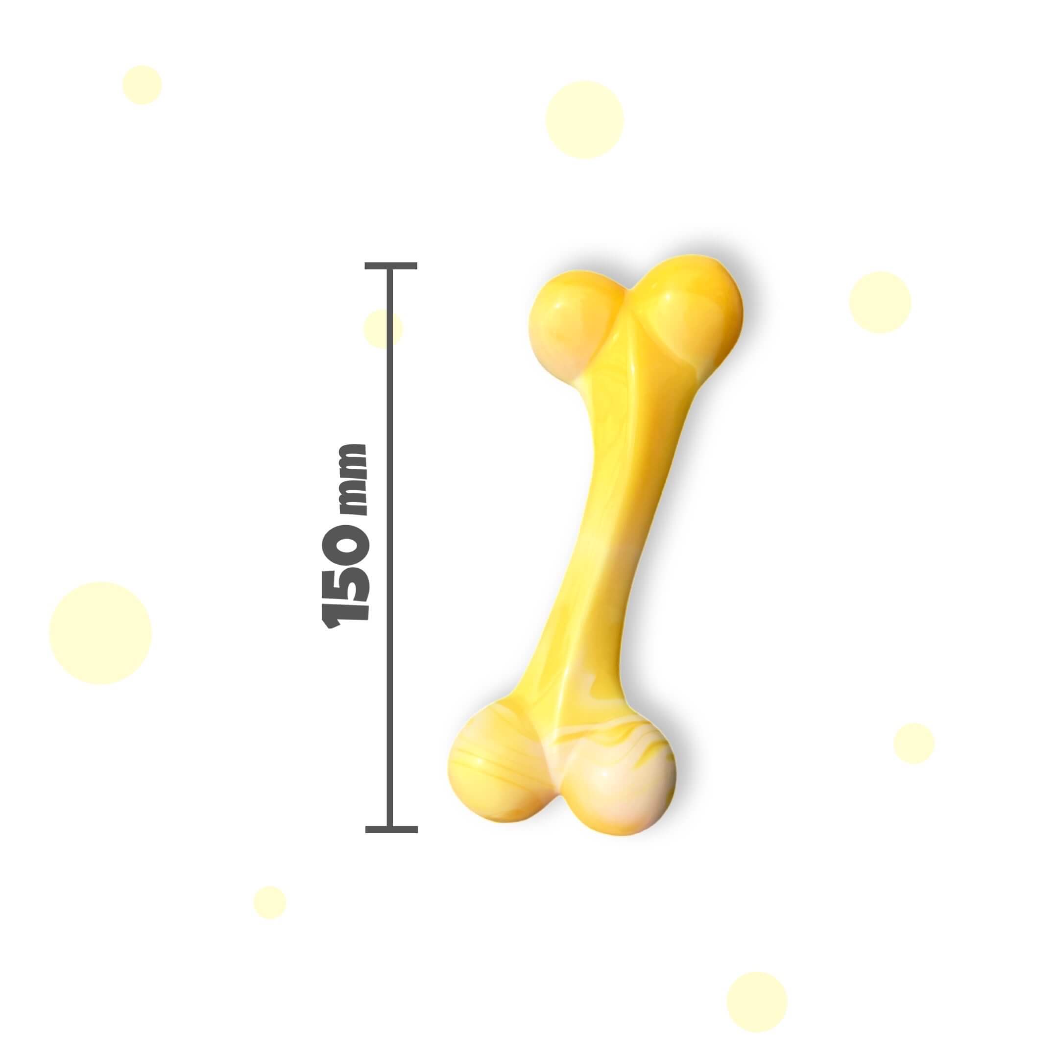 Yellow nylon dog toy for aggressive chewers