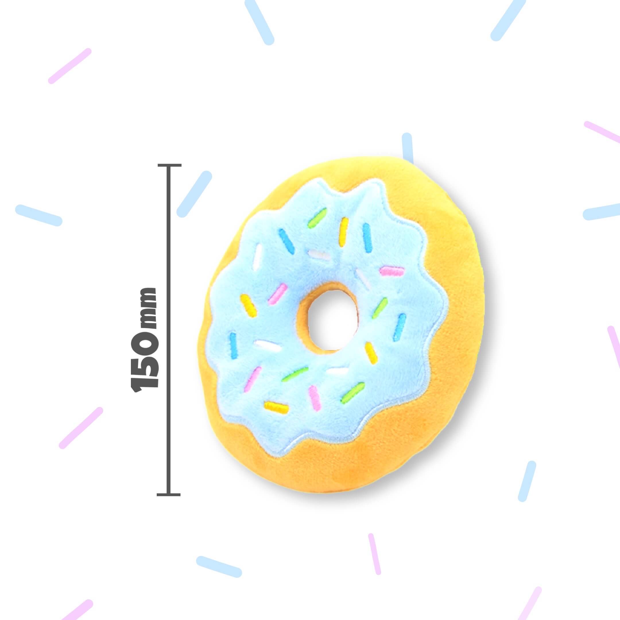 Doughnut plush dog toy size guide